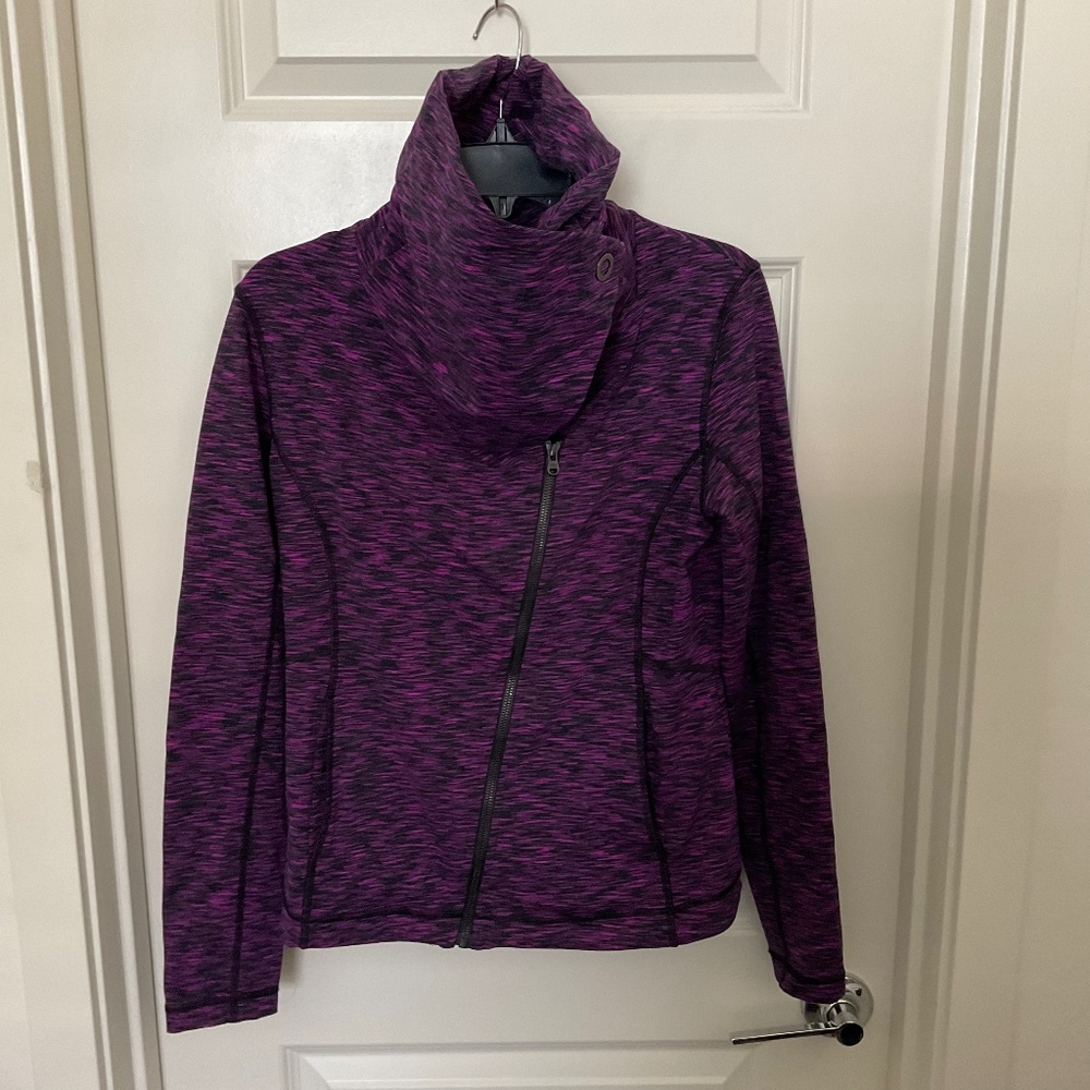 Lucy‎ Funnel Neck Full Zip Space Dye Jacket - Pink/Black - Size Medium
